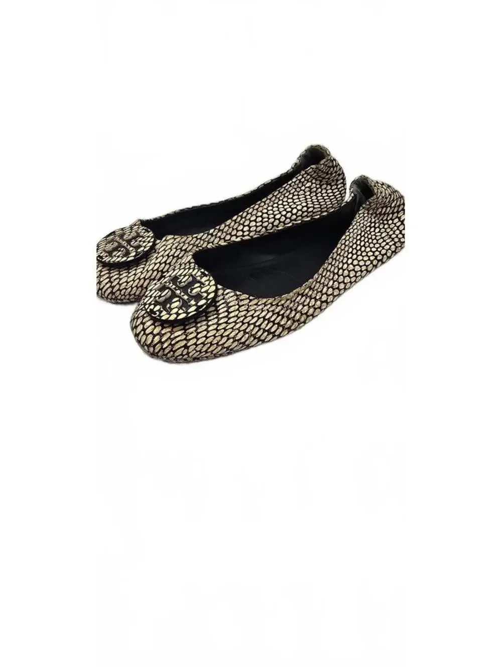 Tory Burch Reva Snake Print Leather Ballet Flats
